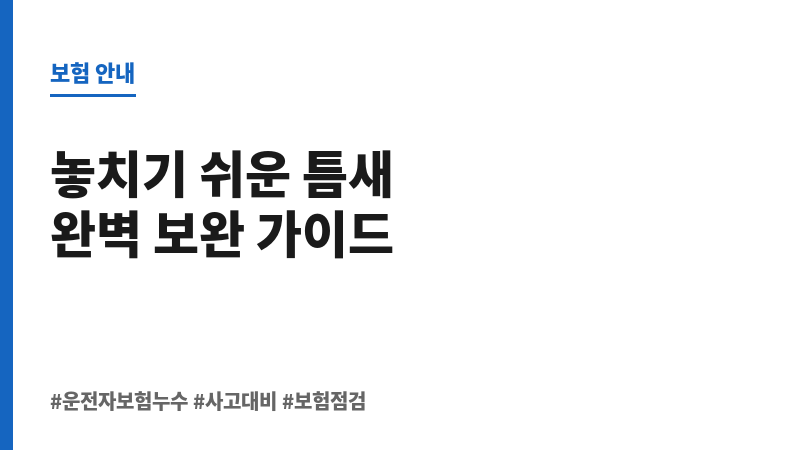 운전자보험누수 보조 이미지