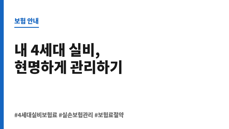4세대실비보험료 보조 이미지