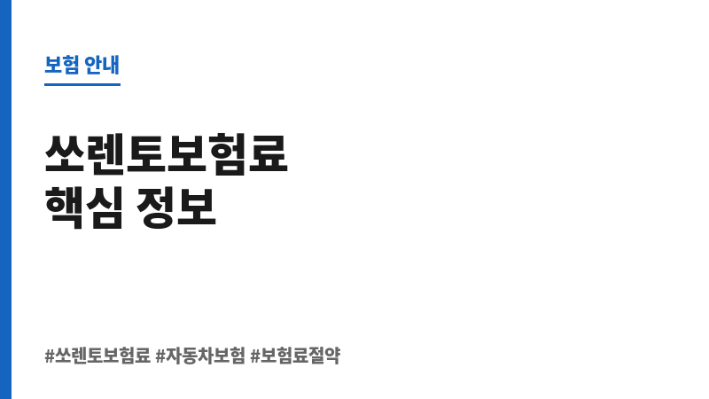쏘렌토보험료 보조 이미지