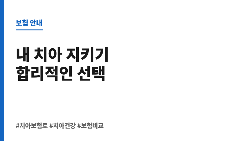 치아보험료 보조 이미지