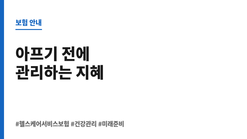 헬스케어서비스보험 보조 이미지