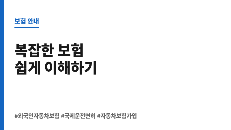 외국인자동차보험 보조 이미지