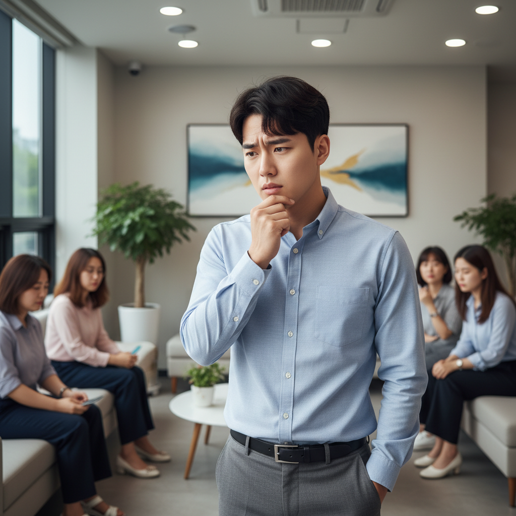사랑니 발치 비용 때문에 걱정하는 사람의 모습 사랑니 발치 비용 때문에 걱정하는 사람의 모습
