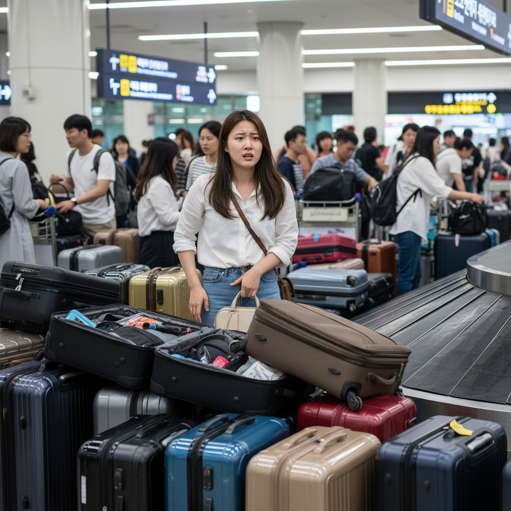나트랑 공항에서 수하물 문제로 당황한 여행객