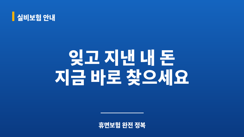 휴면보험 보조 이미지