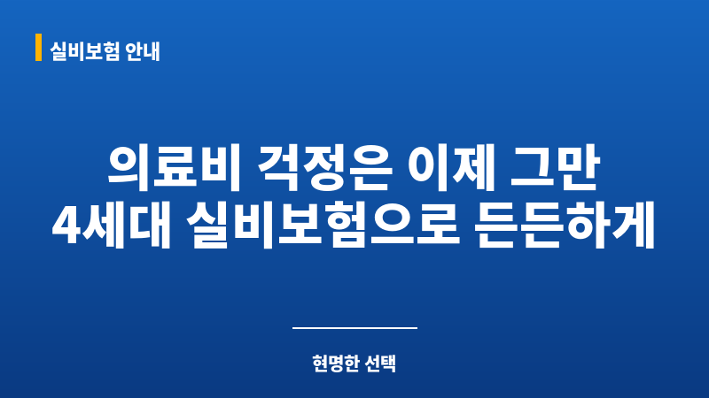 4세대실비보험보장 보조 이미지