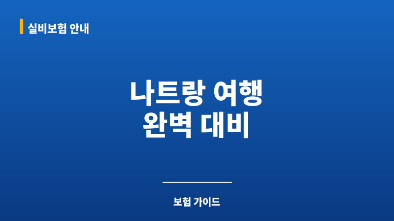나트랑여행자보험비교 보조 이미지