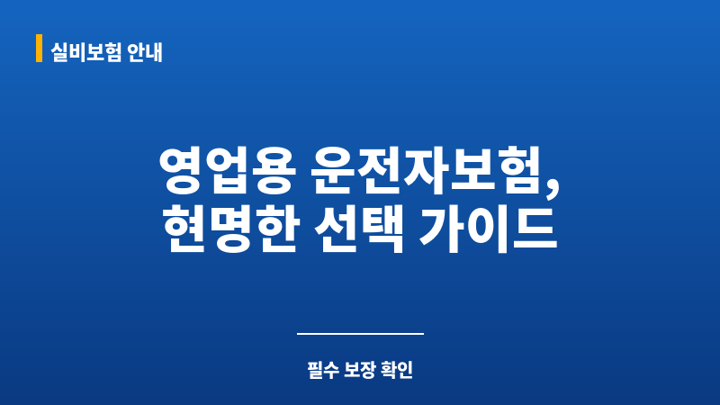 영업용운전자보험추천 보조 이미지