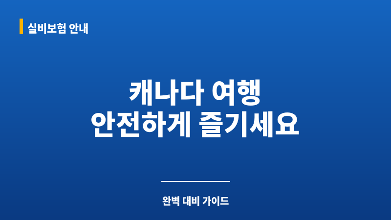캐나다여행자보험 보조 이미지