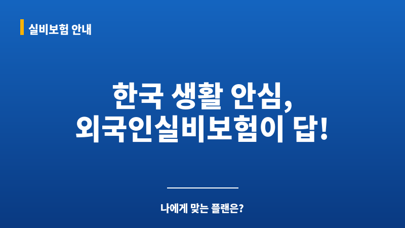 외국인실비보험 보조 이미지