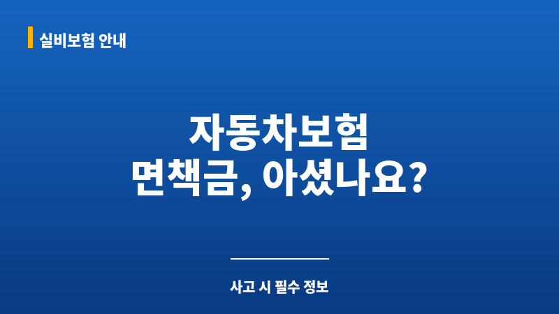 자동차보험면책금 보조 이미지 자동차보험면책금 보조 이미지