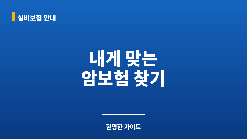 온라인암보험 보조 이미지