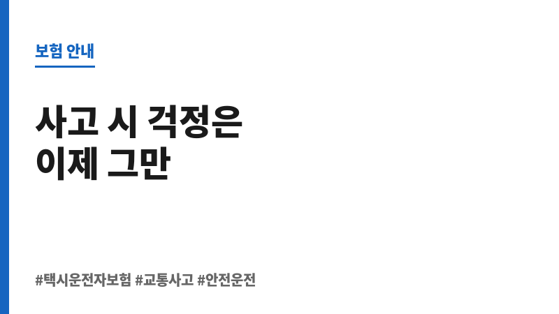 택시운전자보험 보조 이미지