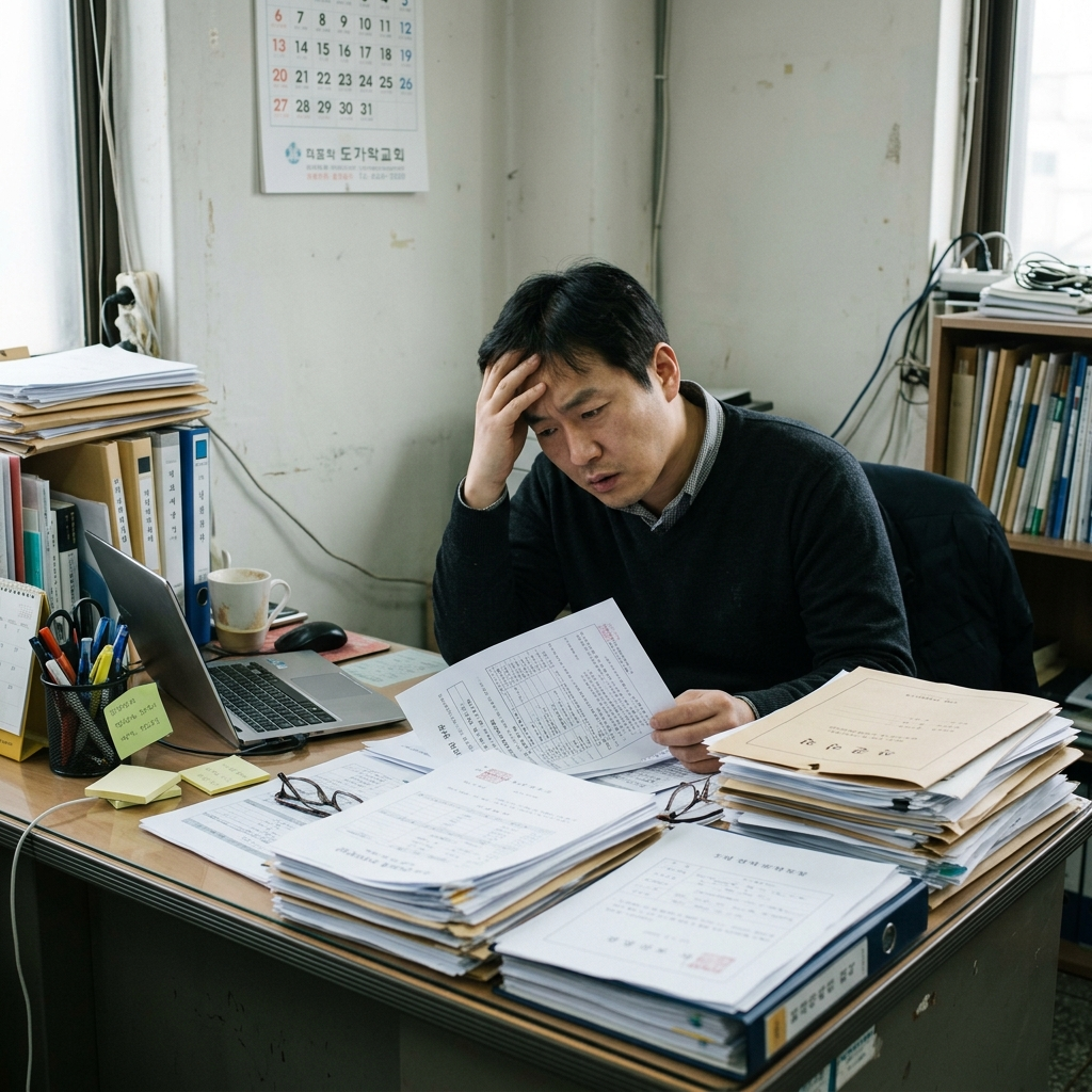 책임보험가격 비교에 어려움을 겪는 사람의 모습