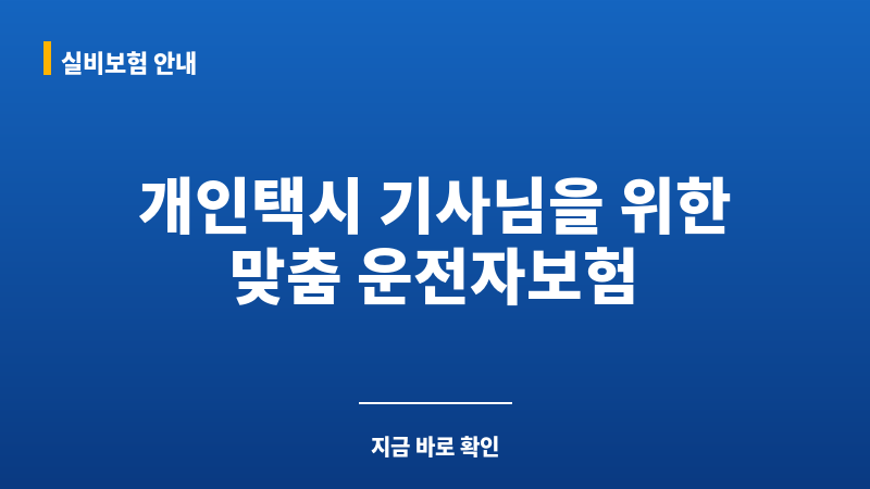개인택시운전자보험 보조 이미지