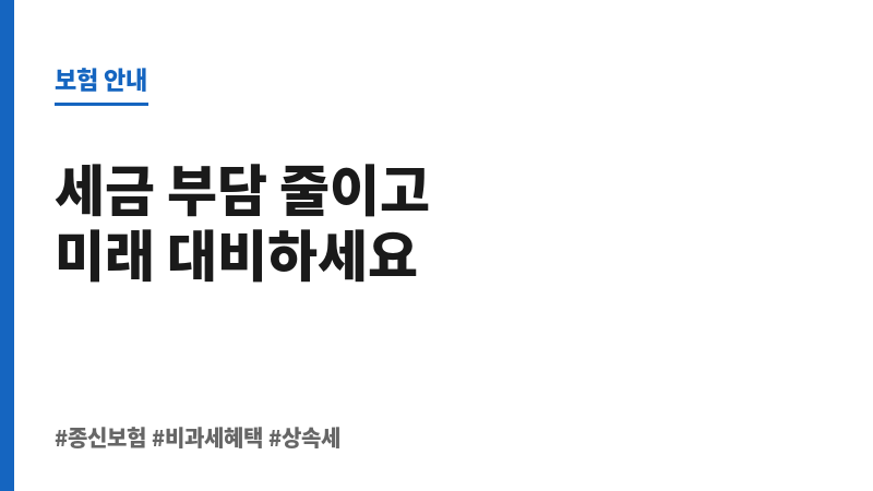 종신보험비과세 보조 이미지